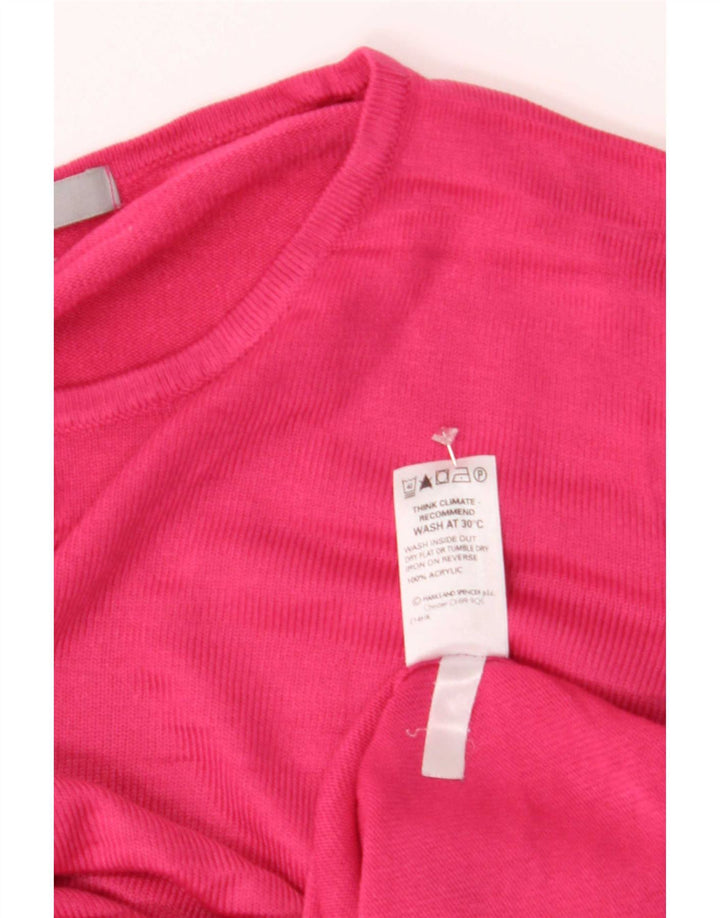 Marks & Spencer Womens Boat Neck Jumper Sweater UK 16 Large Pink