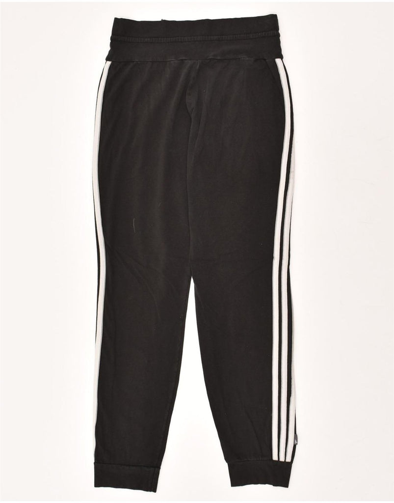 ADIDAS Womens Tracksuit Trousers Joggers UK 14 Medium Black Cotton | Vintage Adidas | Thrift | Second-Hand Adidas | Used Clothing | Messina Hembry 