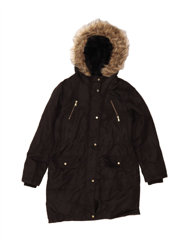 OASIS Womens Loose Fit Hooded Windbreaker Coat UK 10 Small Black Polyester Vintage Oasis and Second-Hand Oasis from Messina Hembry 