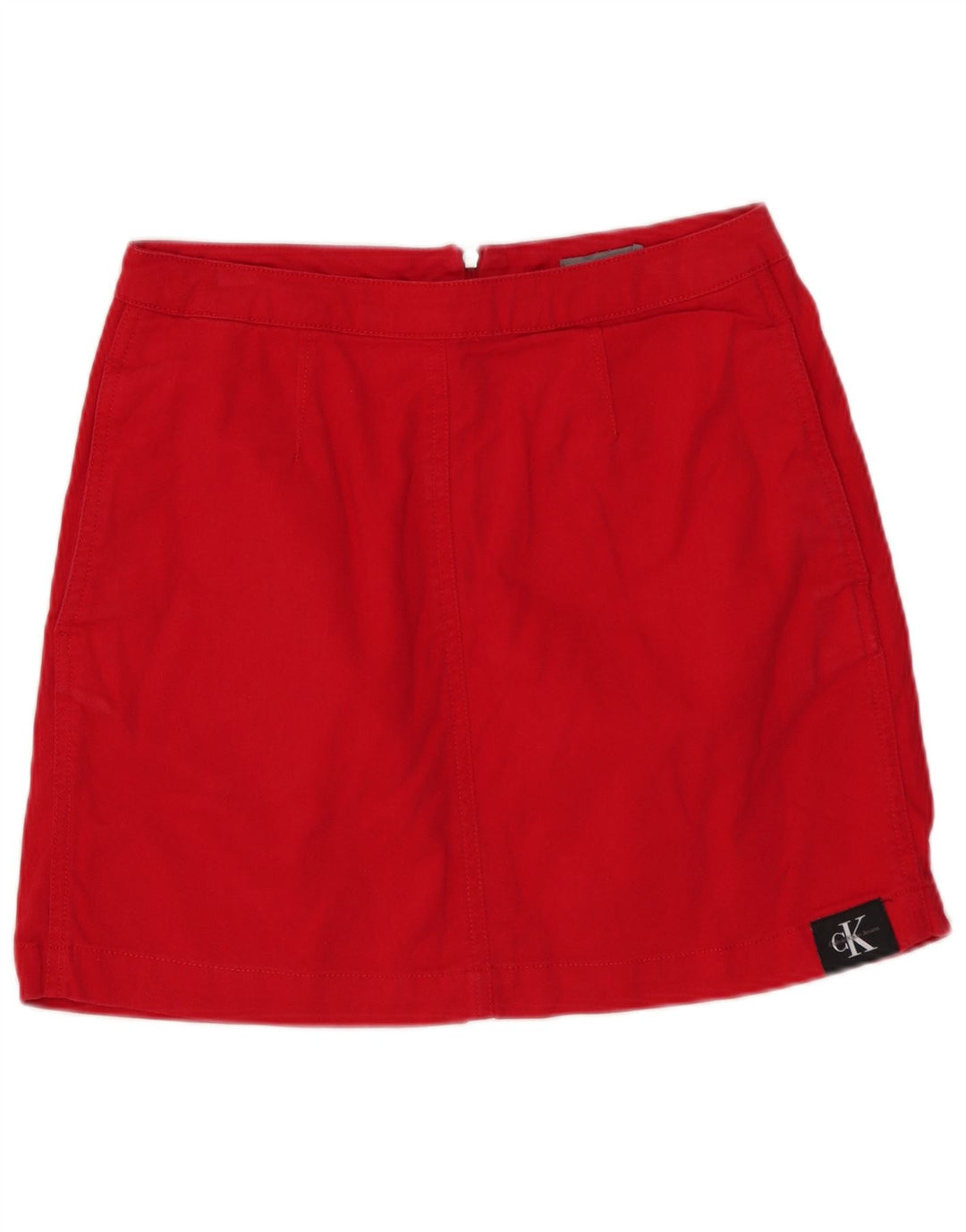 CALVIN KLEIN Womens Denim Skirt W27 Small Red Cotton