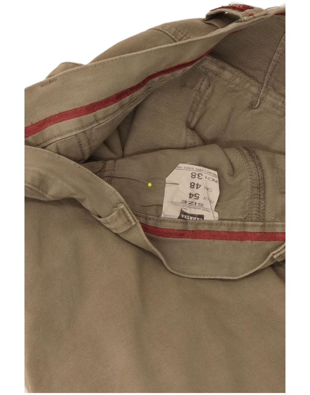 Carrera Mens Straight Cargo Trousers W38 L33 Khaki Cotton