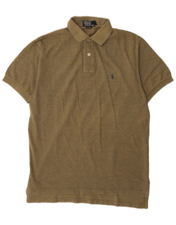 Polo Ralph Lauren Mens Polo Shirt Medium Khaki Cotton