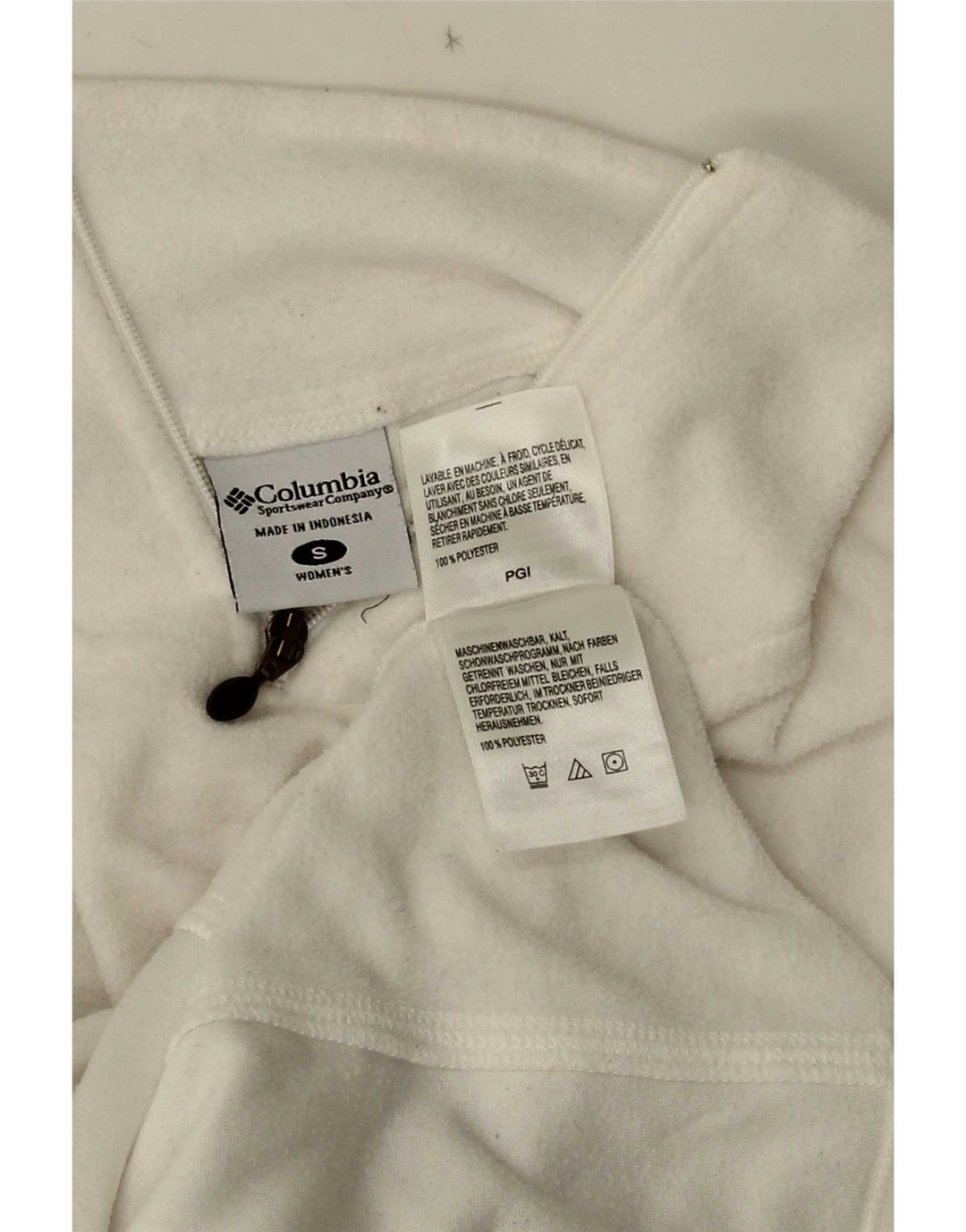 Columbia Womens Zip Neck Fleece Jumper UK 10 Small White Polyester