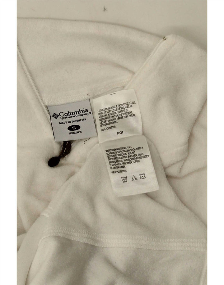 Columbia Womens Zip Neck Fleece Jumper UK 10 Small White Polyester