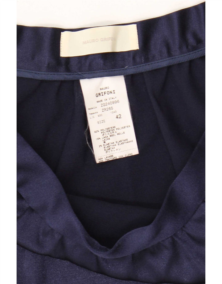 Mauro Grifoni Womens Mini Skirt IT 42 Medium W32 Navy Blue Polyester
