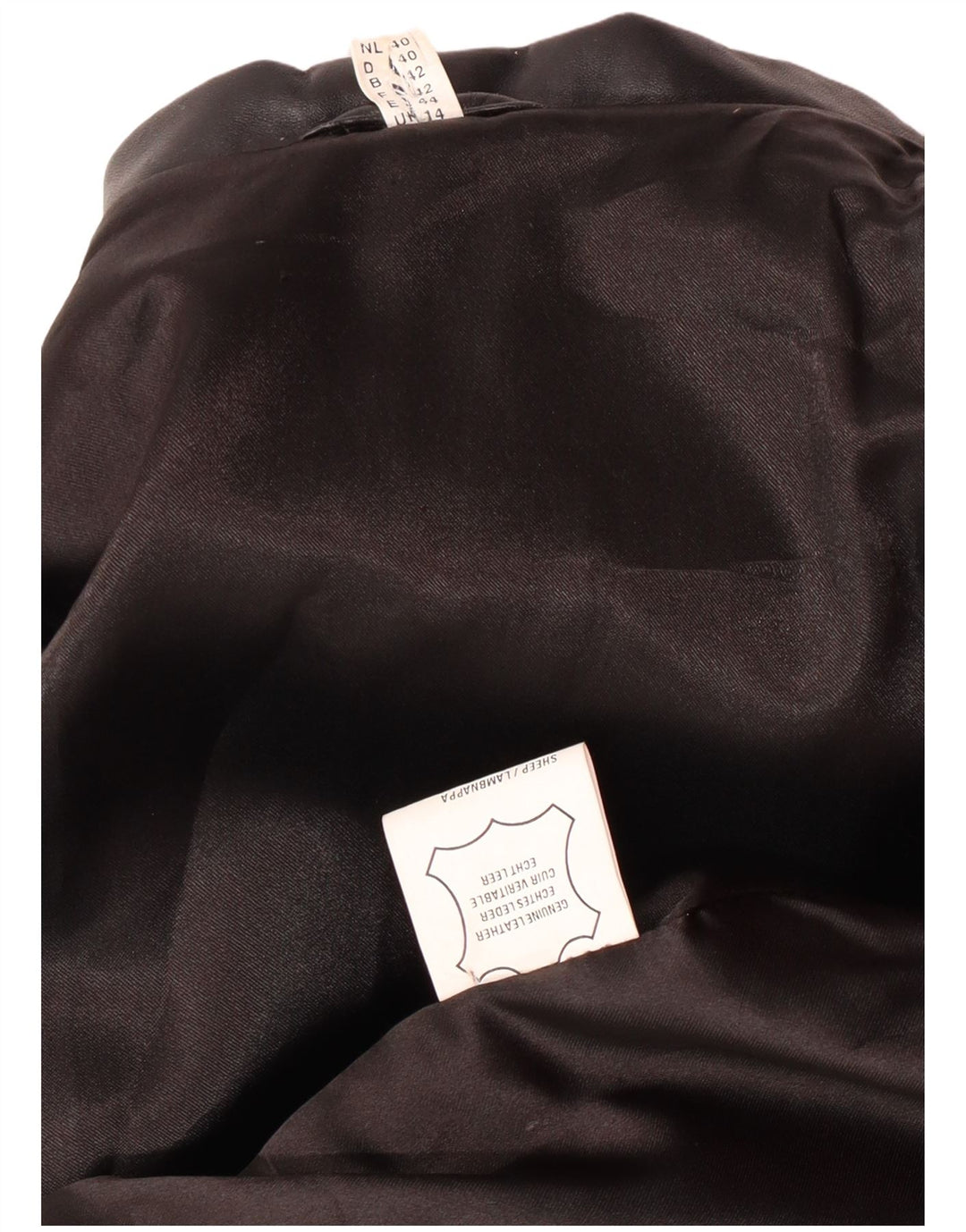 Vintage Womens Leather Coat UK 14 Medium Black Leather