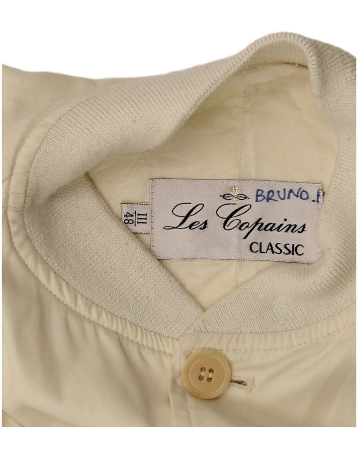 Les Copains Mens Bomber Jacket IT 48 Medium Off White
