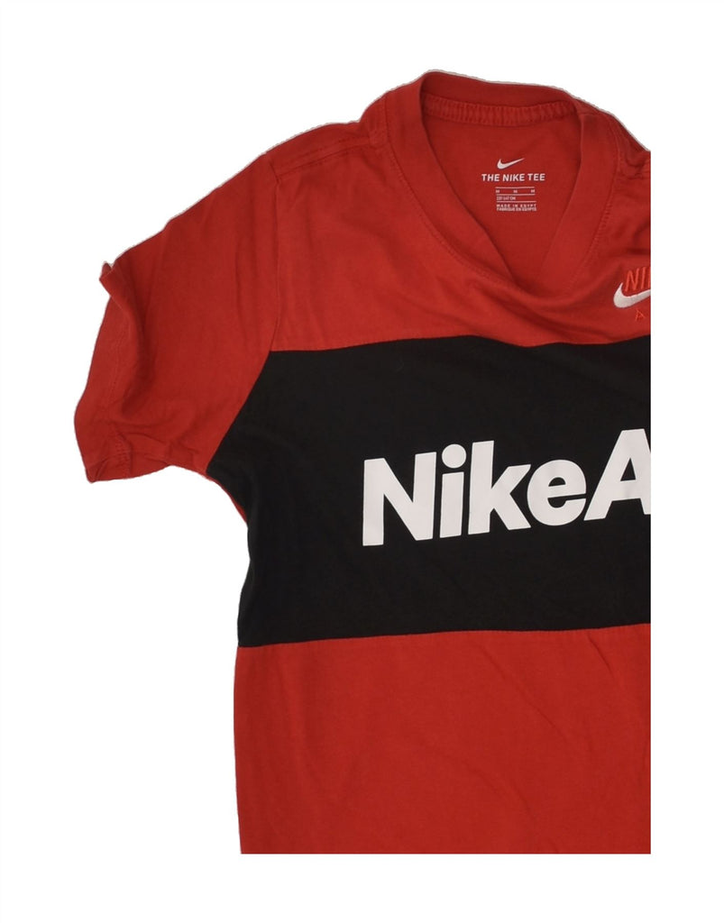 NIKE Boys Graphic T-Shirt Top 10-11 Years Medium  Red Colourblock | Vintage Nike | Thrift | Second-Hand Nike | Used Clothing | Messina Hembry 