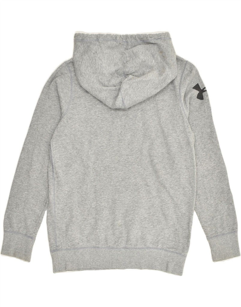 UNDER ARMOUR Womens Loose Fit Graphic Hoodie Jumper UK 10 Small Grey | Vintage Under Armour | Thrift | Second-Hand Under Armour | Used Clothing | Messina Hembry 