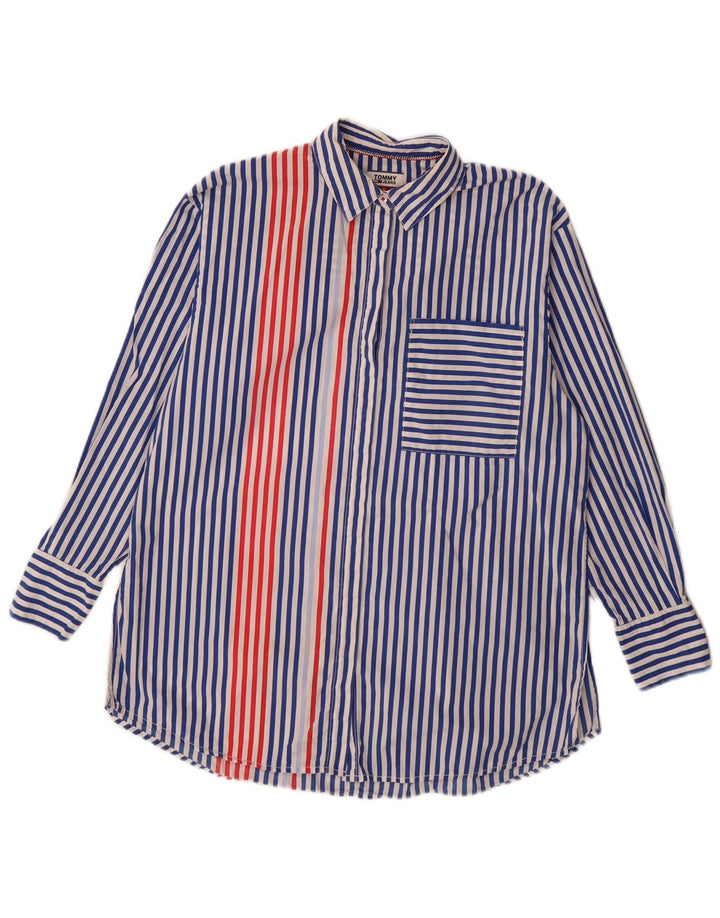 Tommy Hilfiger Mens Shirt Small Blue Pinstripe Cotton