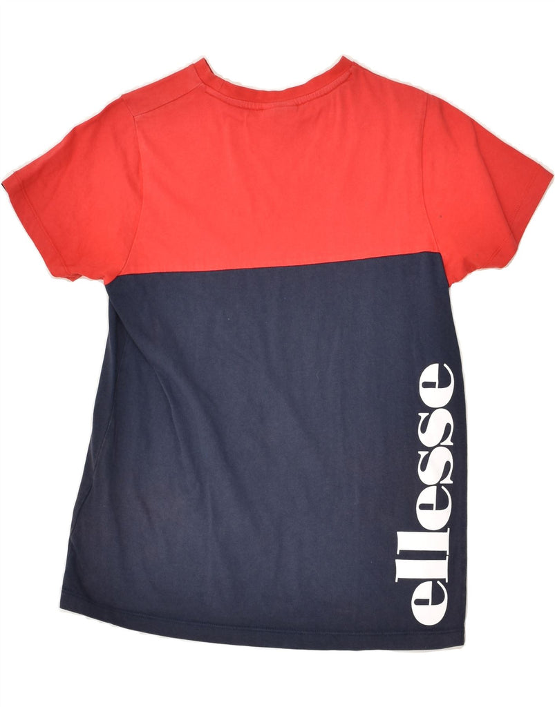 ELLESSE Boys Graphic T-Shirt Top 12-13 Years Navy Blue Colourblock Cotton | Vintage Ellesse | Thrift | Second-Hand Ellesse | Used Clothing | Messina Hembry 