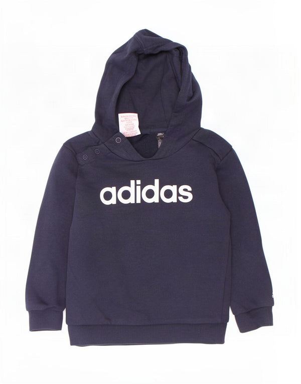 Adidas Baby Boys Graphic Hoodie Jumper 18-24 Months Navy Blue Cotton
