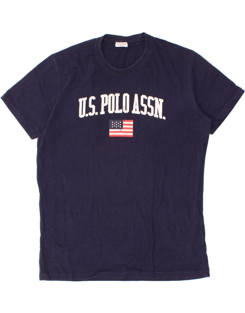 U.S. POLO ASSN. Mens Graphic T-Shirt Top Medium Navy Blue Cotton Vintage U.S. Polo Assn. and Second-Hand U.S. Polo Assn. from Messina Hembry 
