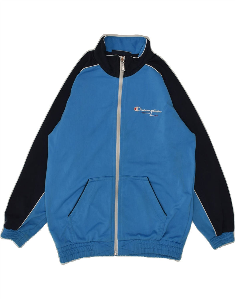 CHAMPION Boys Tracksuit Top Jacket 7-8 Years Small Blue Colourblock | Vintage Champion | Thrift | Second-Hand Champion | Used Clothing | Messina Hembry 