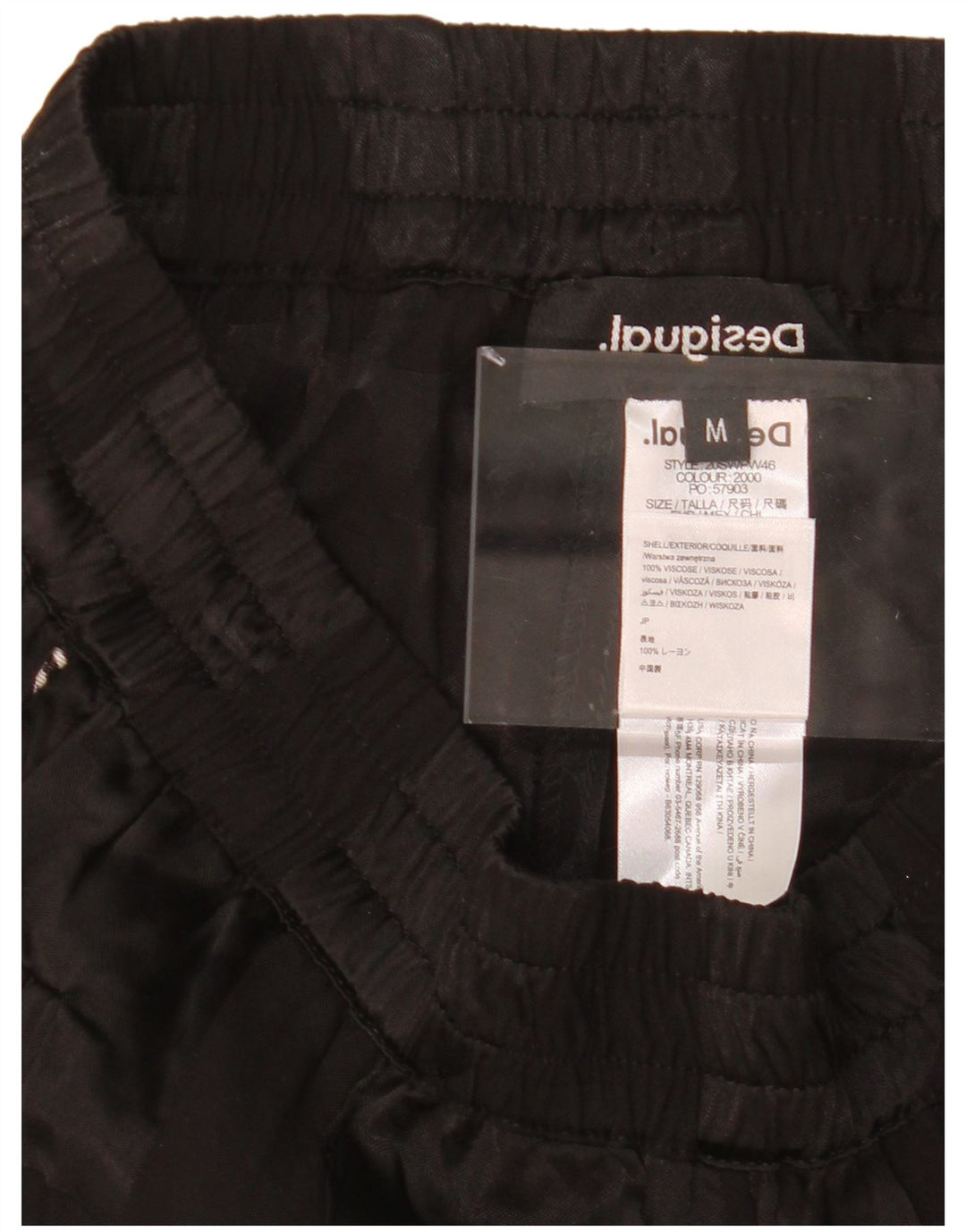 DESIGUAL Womens Straight Casual Trousers Medium W32 L30 Black Geometric