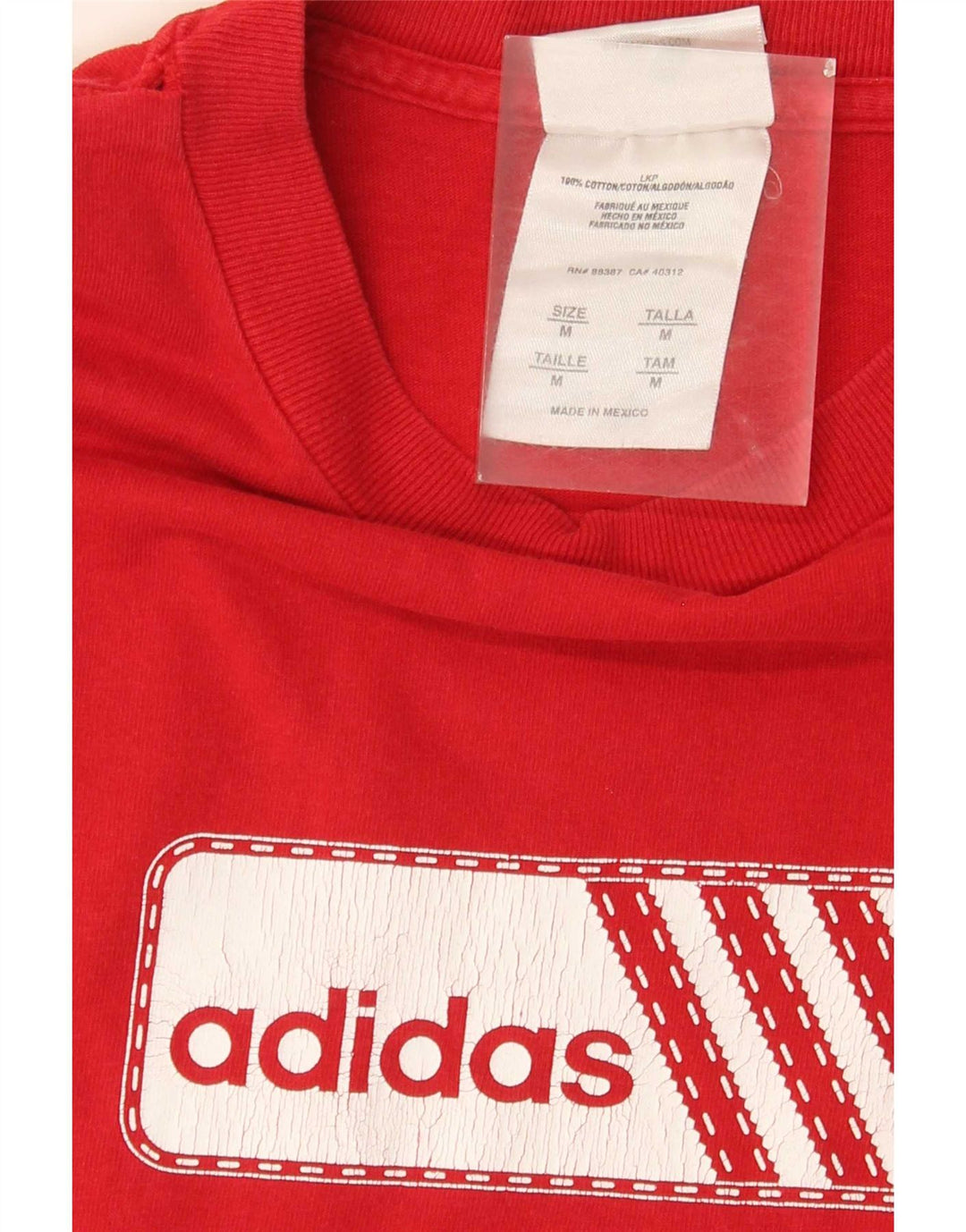 Adidas Mens Graphic T-Shirt Top Medium Red Cotton