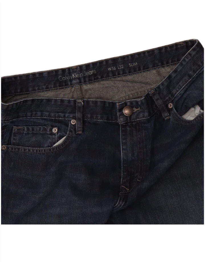 CALVIN KLEIN Mens Slim Jeans W36 L32 Blue Cotton