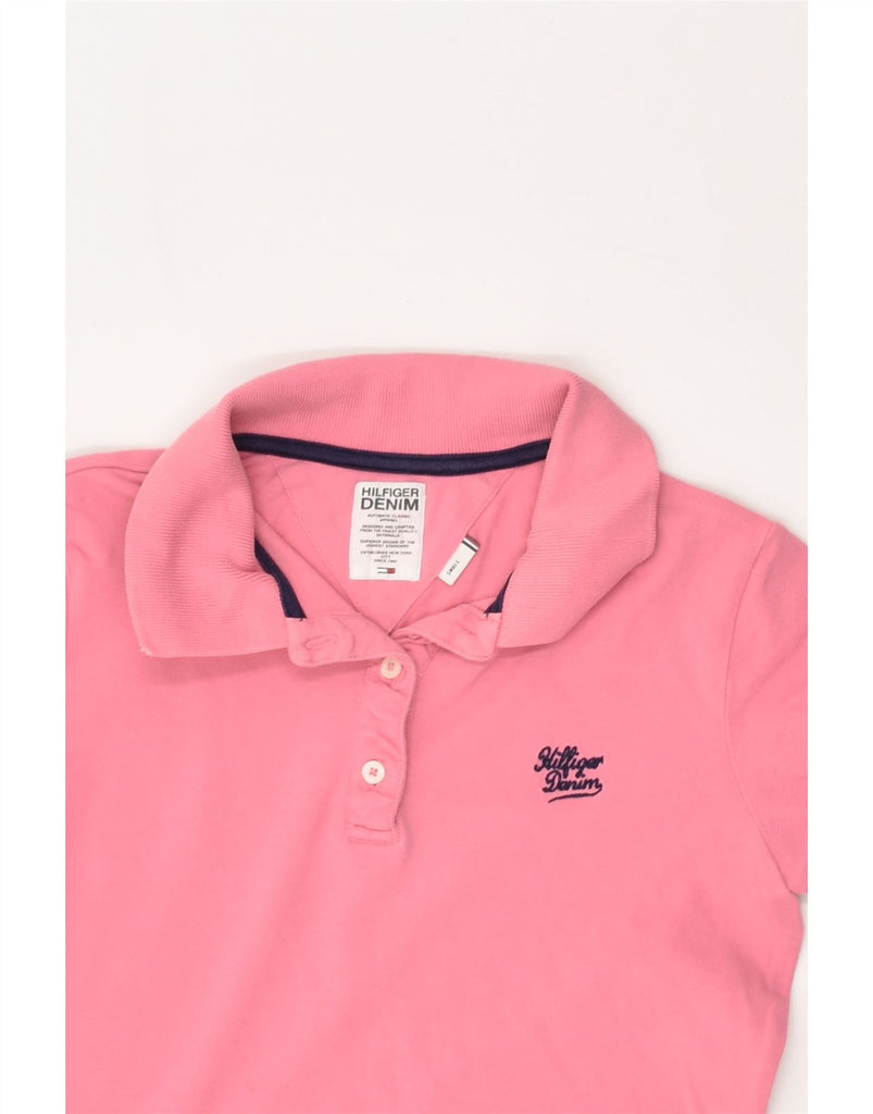 TOMMY HILFIGER Womens Polo Shirt UK 10 Small Pink Cotton | Vintage Tommy Hilfiger | Thrift | Second-Hand Tommy Hilfiger | Used Clothing | Messina Hembry 