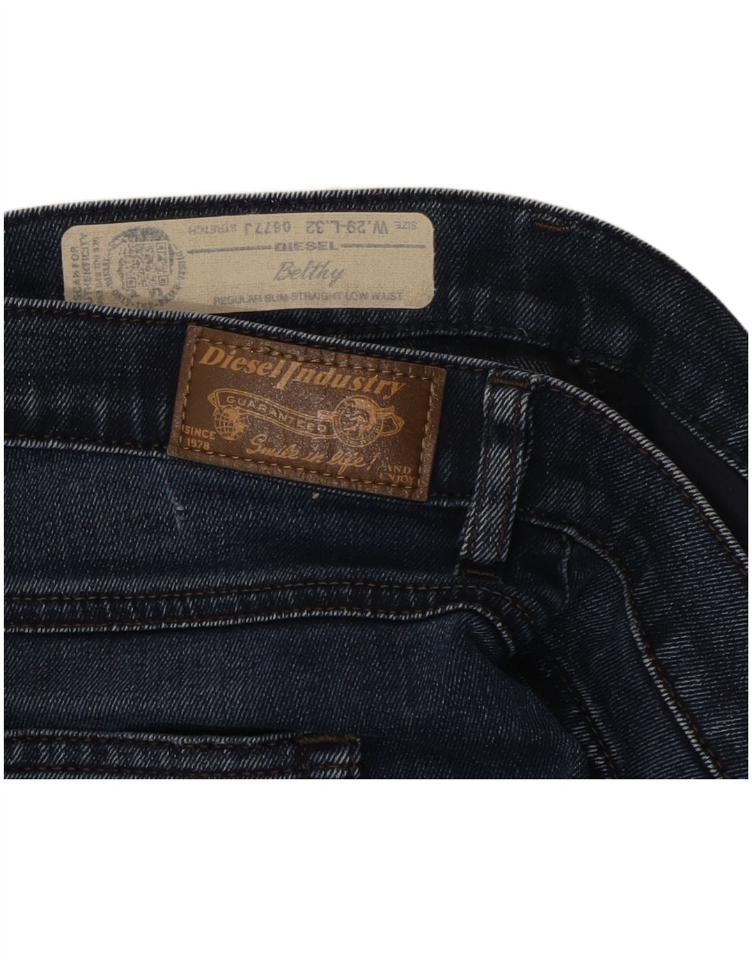 Diesel Womens Belthy Regular Slim Straight Jeans W29 L30 Navy Blue Cotton