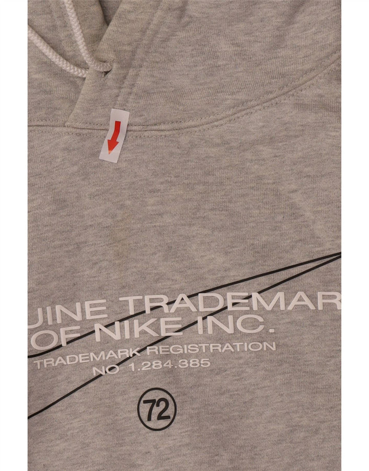 Nike Mens Graphic Hoodie Jumper Small Grey Cotton