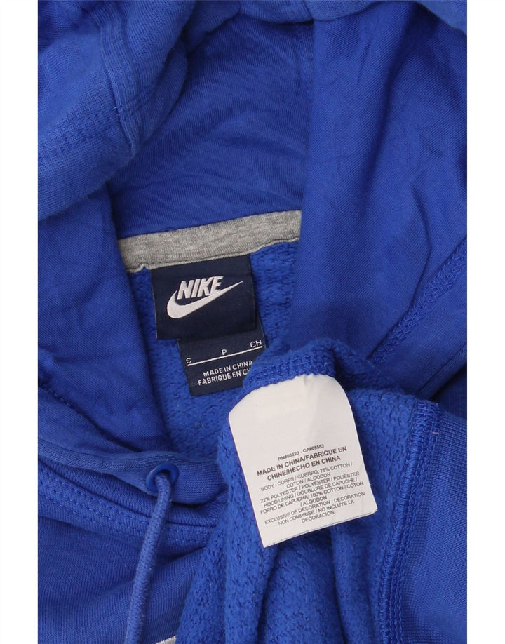Nike Mens Graphic Hoodie Jumper Small Blue Cotton