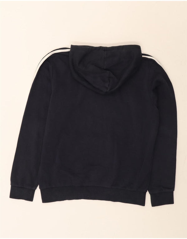 Adidas Mens Graphic Hoodie Jumper Medium Navy Blue Cotton