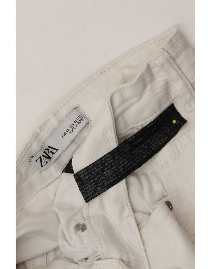 Zara Mens Distressed Cropped Jeans EU 40 Medium W31 L25 White Cotton