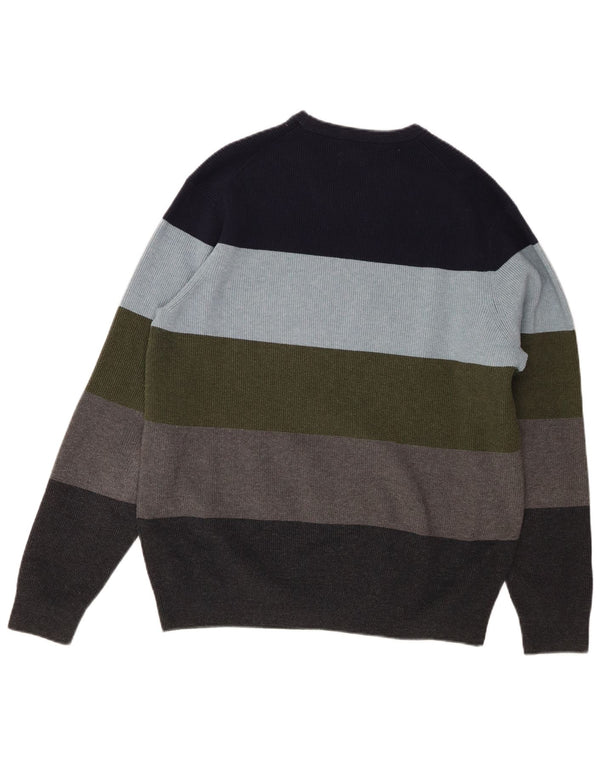Marks & Spencer Mens Crew Neck Jumper Sweater Large Multicoloured Striped