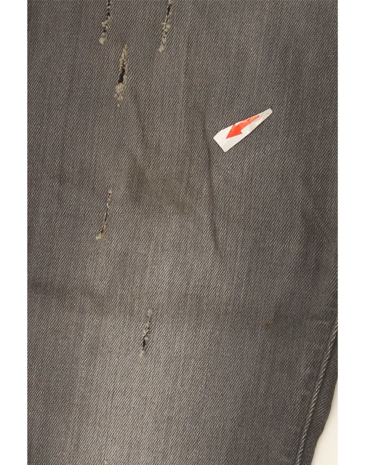 G-Star Mens Revend Distressed Super Slim Jeans W32 L32 Grey Cotton