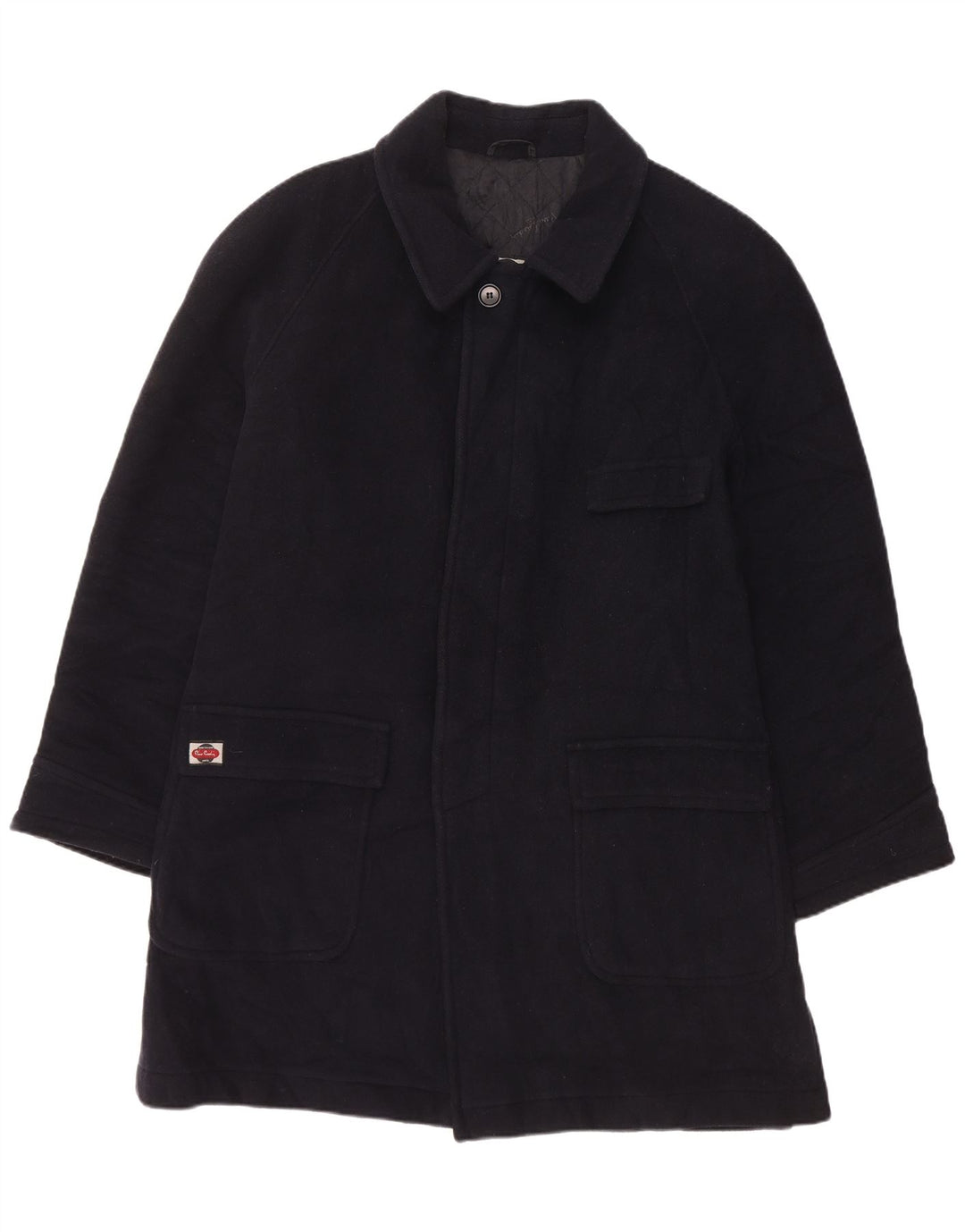 PIERRE CARDIN Mens Overcoat UK 40 Large Navy Blue Cashmere