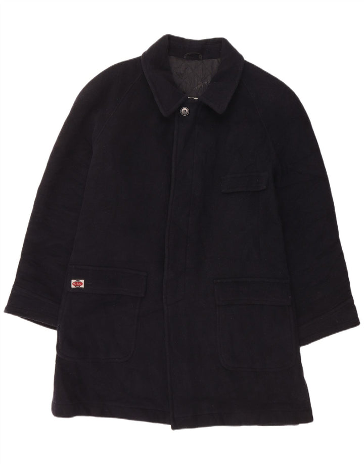 PIERRE CARDIN Mens Overcoat UK 40 Large Navy Blue Cashmere