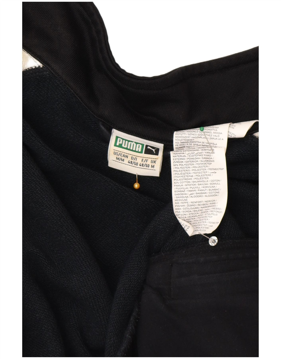 Puma Mens Tracksuit Top Jacket Medium Black Colourblock Polyester