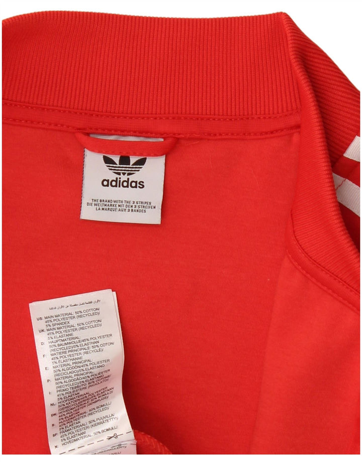 ADIDAS Mens Tracksuit Top Jacket Small Red Cotton