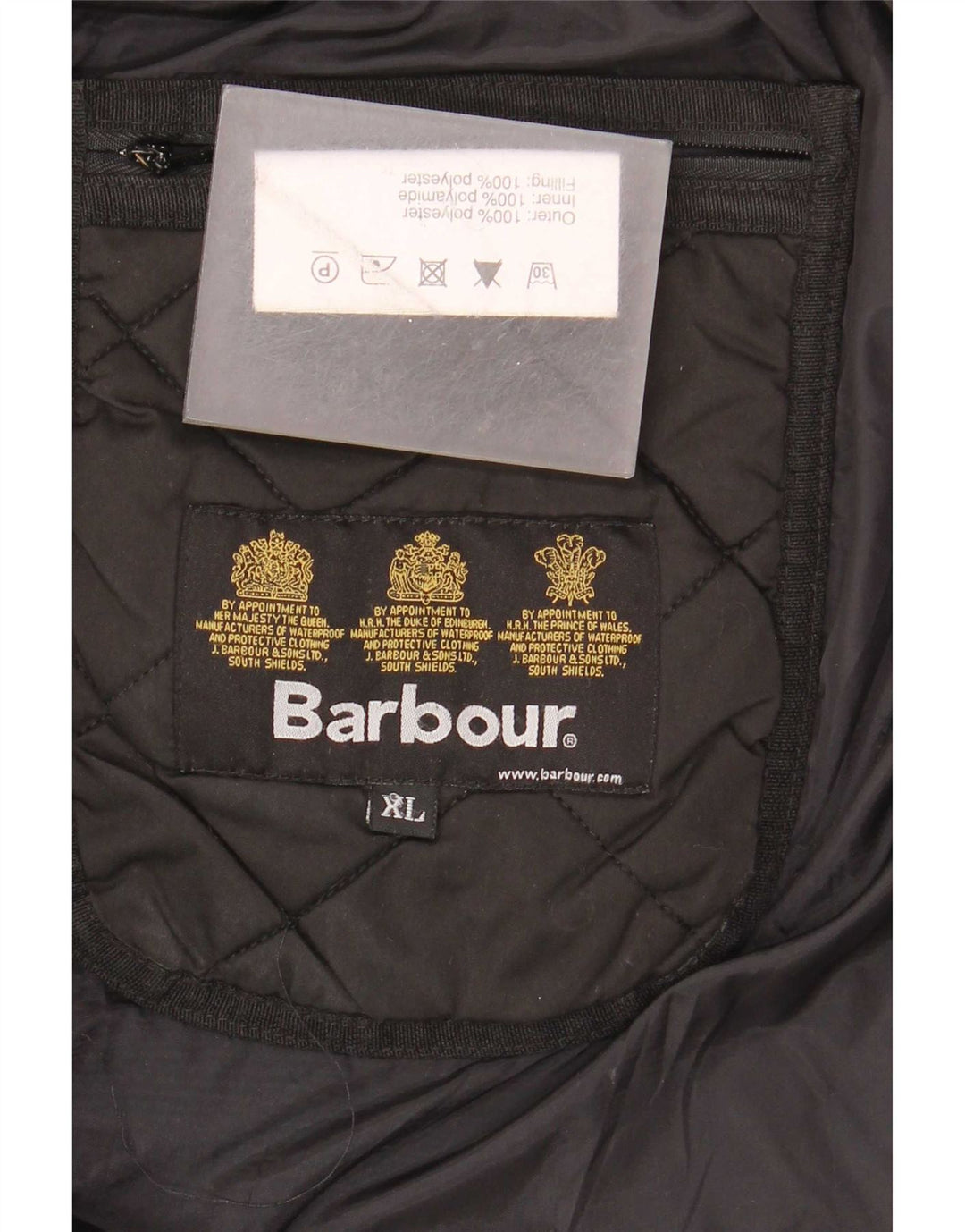 Barbour Mens Quilted Jacket UK 42 XL Black Polyester