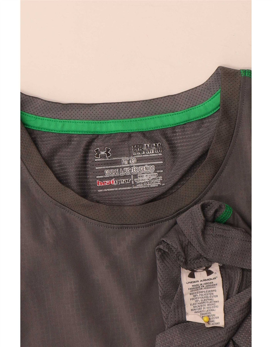 Under Armour Mens Heat Gear T-Shirt Top Medium Grey Geometric Polyester