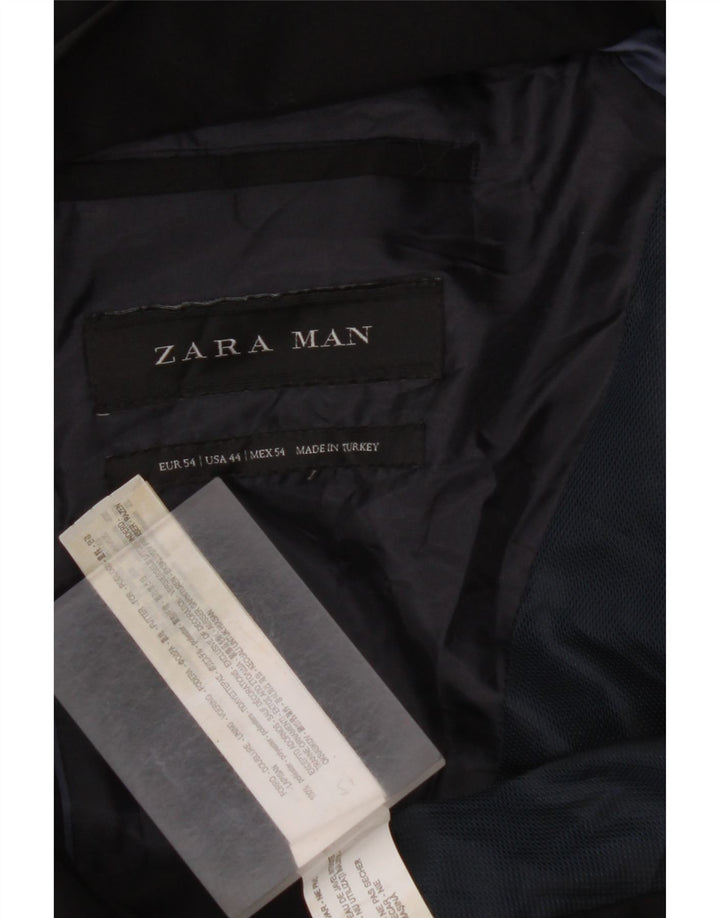 ZARA Mens 2 Button Blazer Jacket EU 54 XL Black Viscose