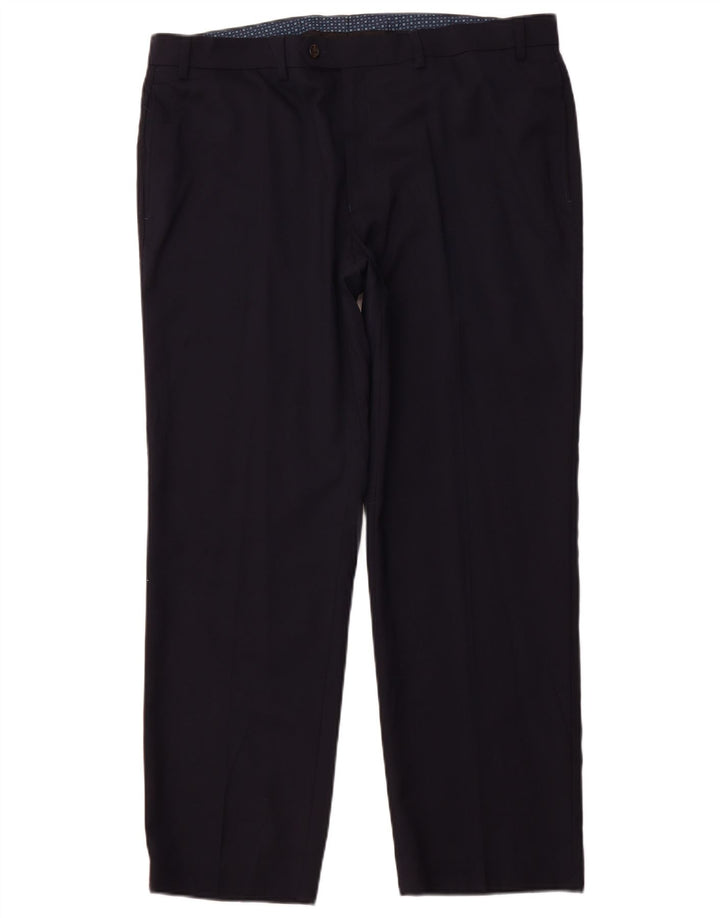 POLO RALPH LAUREN Mens Straight Suit Trousers W38 L30 Navy Blue Polyester