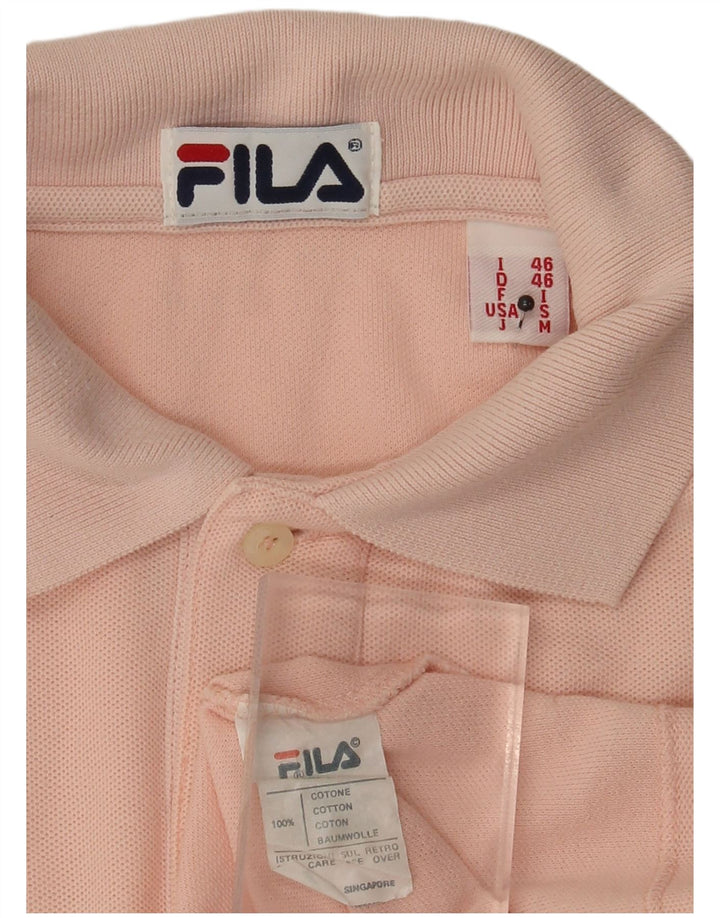 Fila Mens Polo Shirt IT 46 Small Pink Cotton
