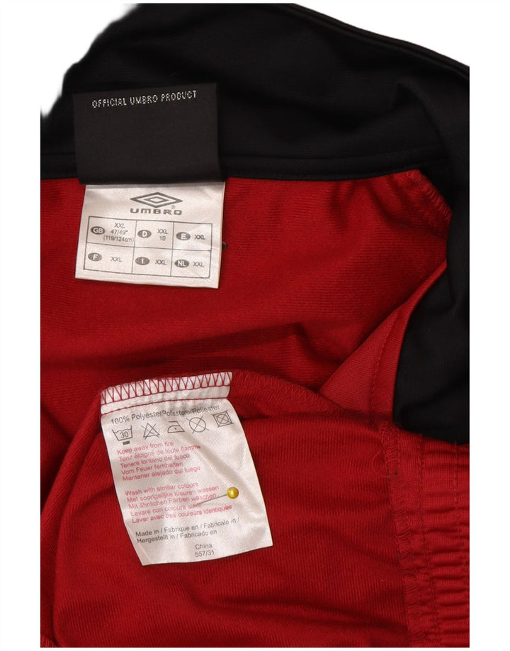 Umbro Mens Tracksuit Top Jacket UK 47/49 2XL Red Colourblock Polyester