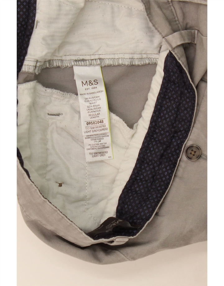 MARKS & SPENCER Mens Chino Shorts W32 Medium Grey Cotton