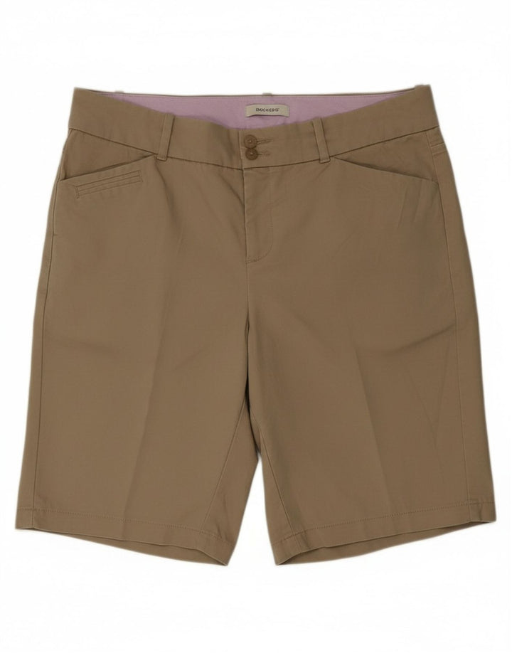 DOCKERS Womens Chino Shorts US 12 Large W34 Beige Cotton