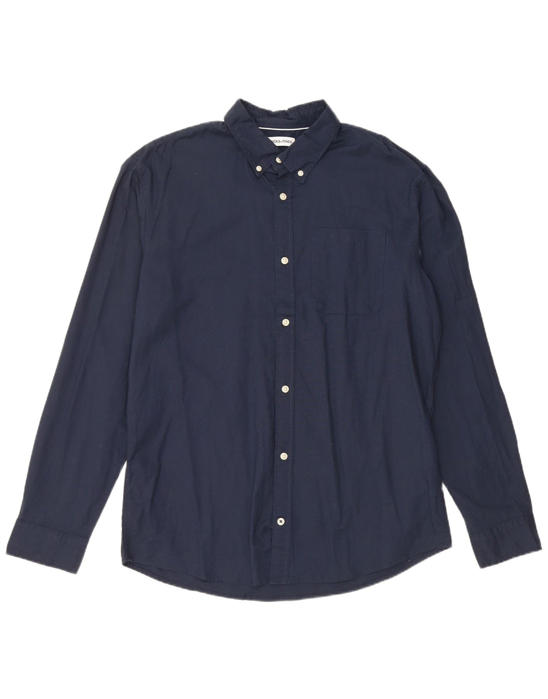 Jack & Jones Mens Shirt XL Navy Blue Cotton