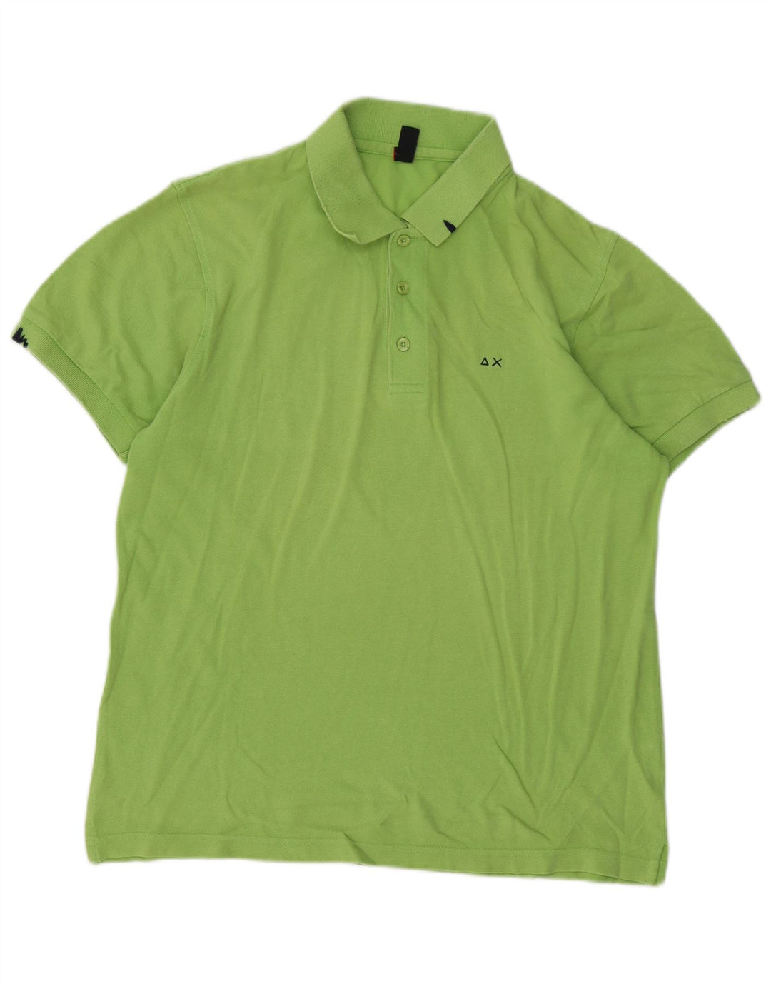 SUN68 Mens Polo Shirt Medium Green Cotton