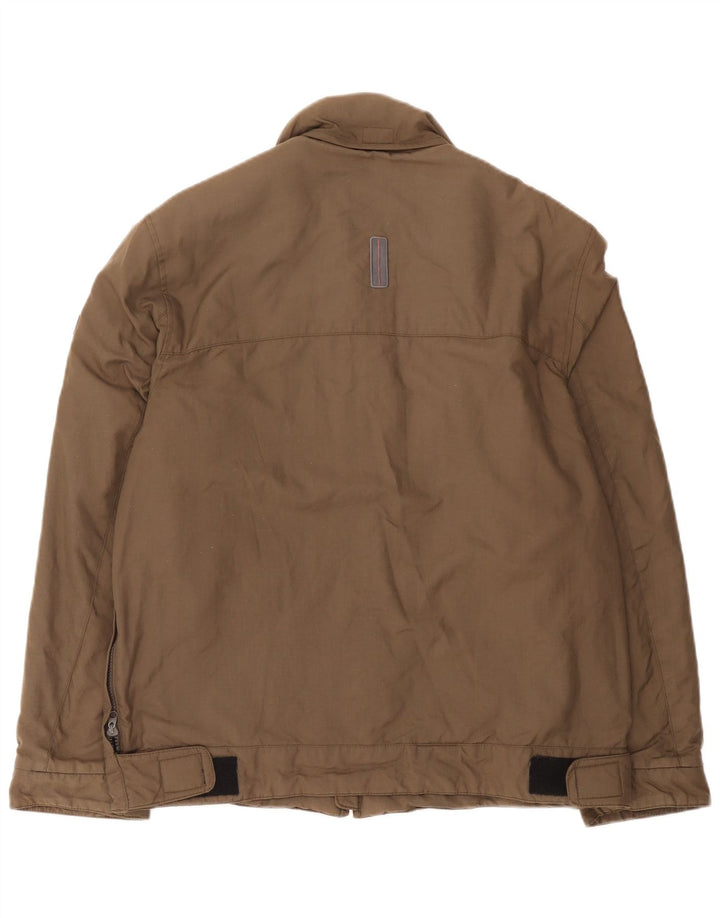 Gas Mens Hooded Utility Jacket UK 40 Large Brown Nylon