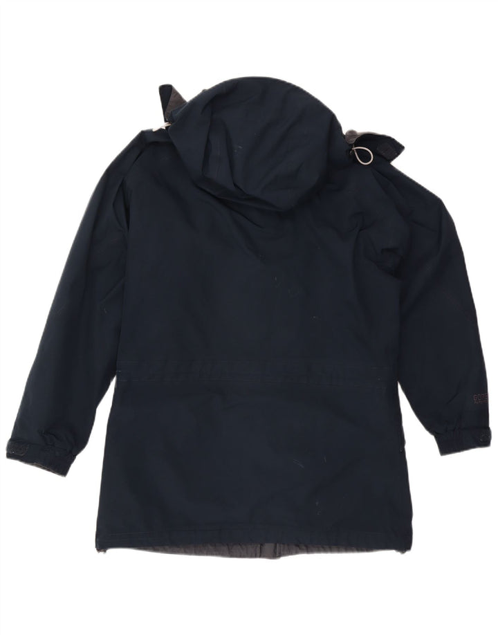 Berghaus Womens Hooded Oversized Rain Jacket UK 10 Small Navy Blue Nylon