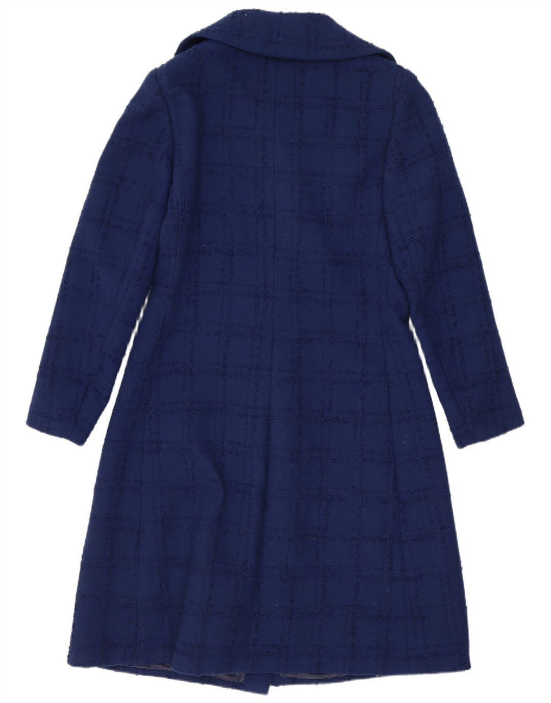 Vintage Womens Overcoat UK 10 Small Navy Blue Check