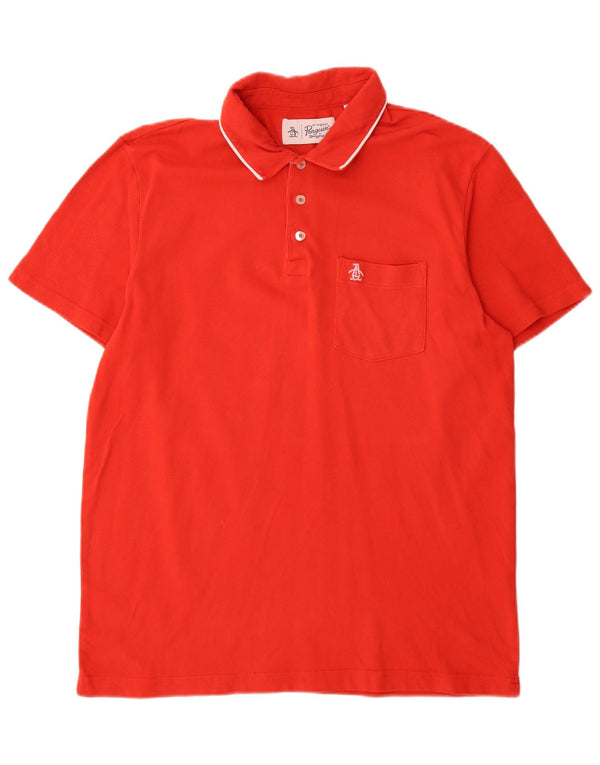 Penguin Mens Polo Shirt Large Red Cotton
