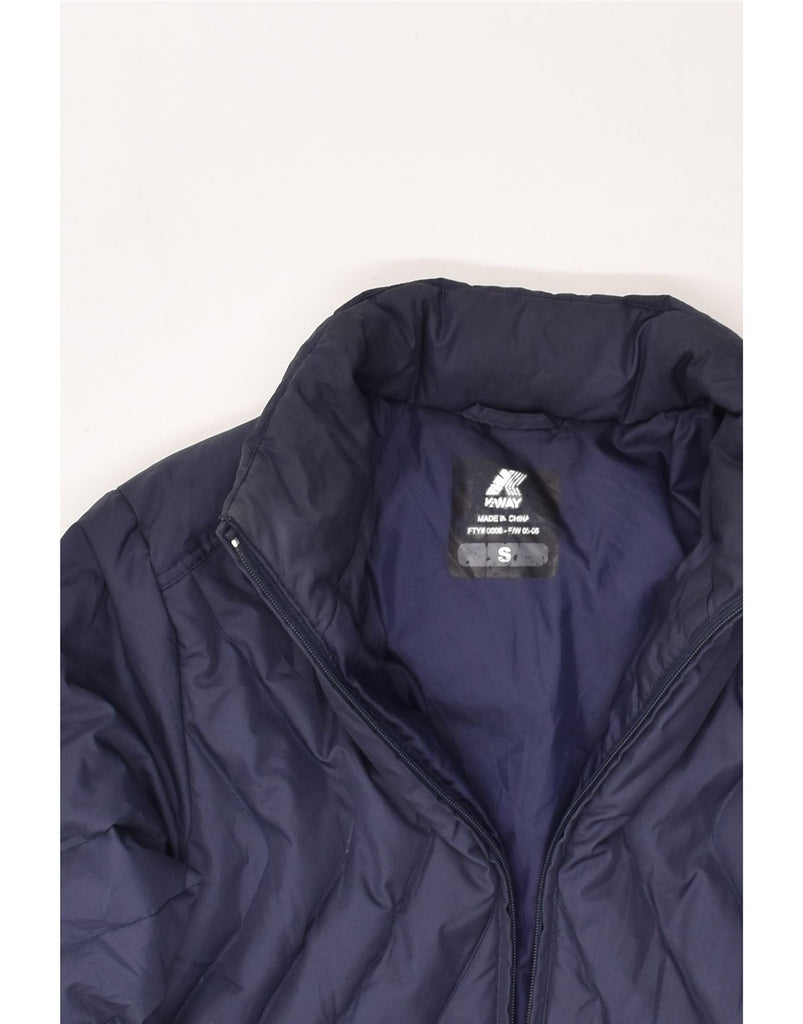 K-WAY Womens Padded Jacket UK 10 Small Navy Blue | Vintage K-Way | Thrift | Second-Hand K-Way | Used Clothing | Messina Hembry 