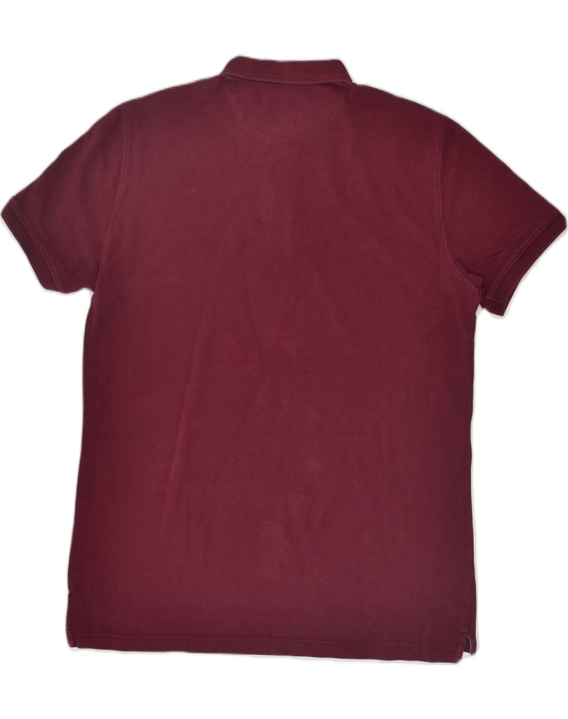 MASSIMO DUTTI Mens Regular Fit Polo Shirt Large Burgundy Cotton | Vintage Massimo Dutti | Thrift | Second-Hand Massimo Dutti | Used Clothing | Messina Hembry 