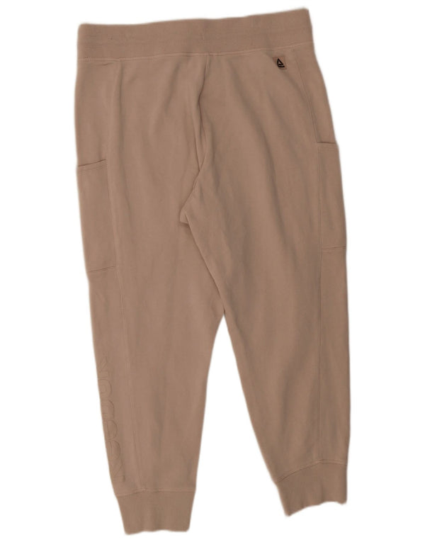 Reebok Womens Graphic Tracksuit Trousers Joggers UK 18 XL  Beige Cotton